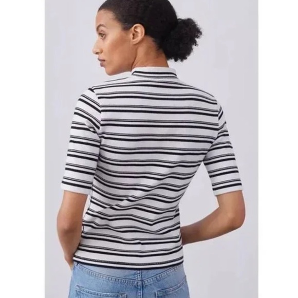 MAEVE - Striped Mock Neck Knit Top - Picture 2 of 8